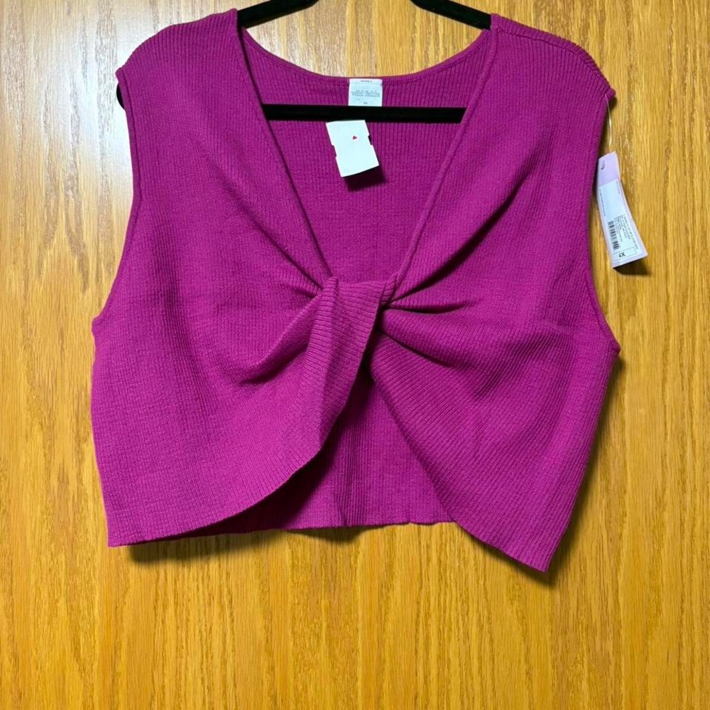 Purple knit‎ 4X crop top by Wild Fable